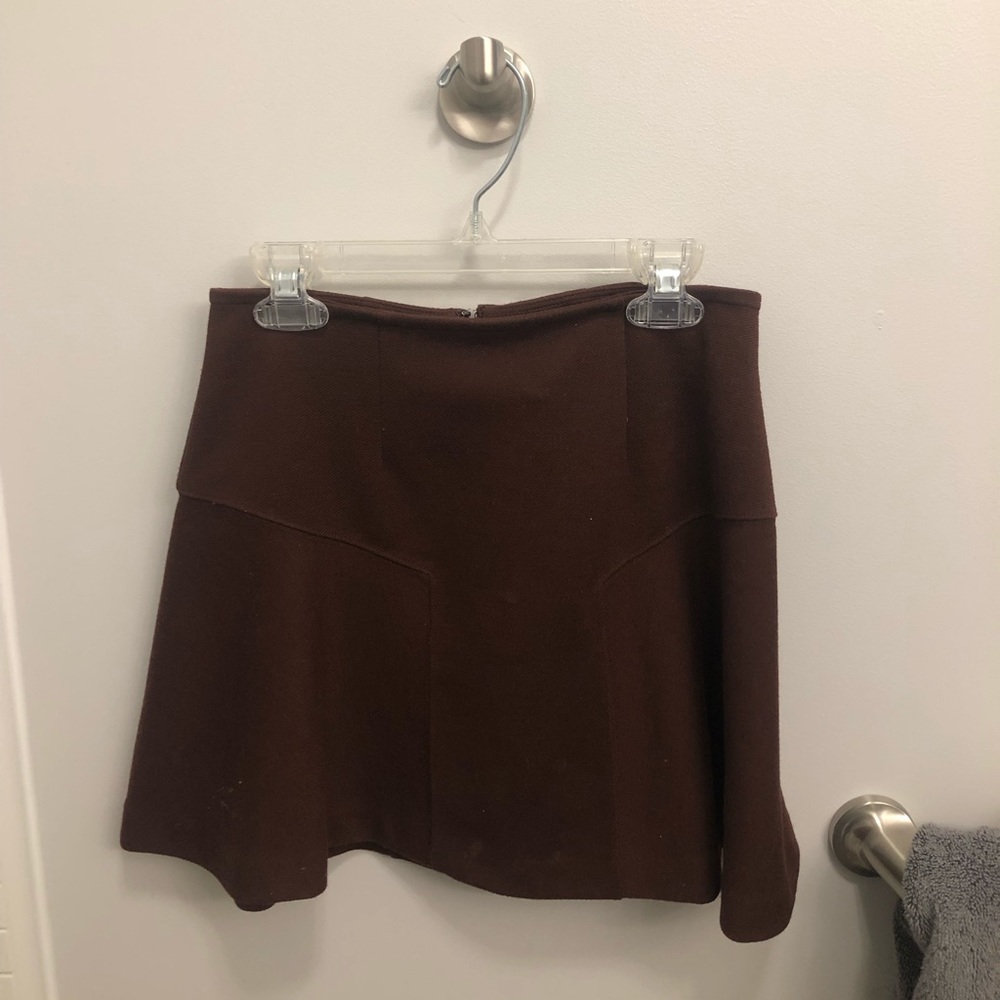 maroon mini skirt